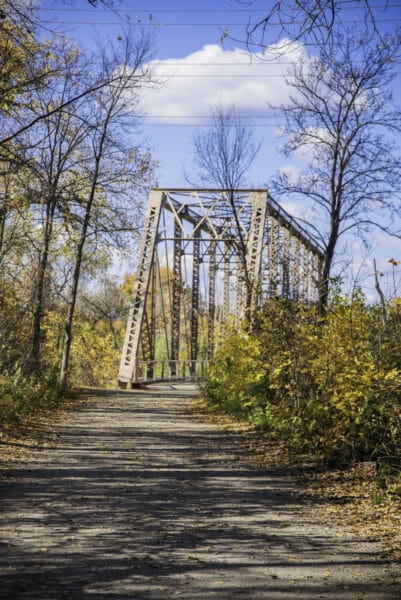 Railroad bridge on Nicollet Island Park
