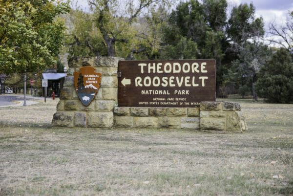 Sign for Theodore Roosevelt National Park