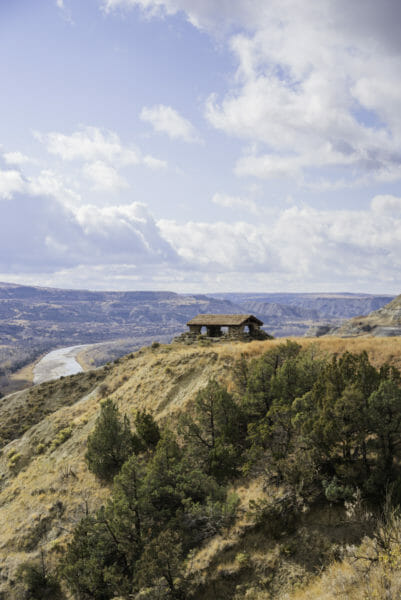 Hut on a hill at Theodore Roosevelt National Park