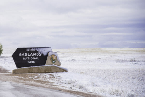 Badlands National Park sign