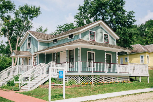 Turquoise Victorian house in Ushers Ferry