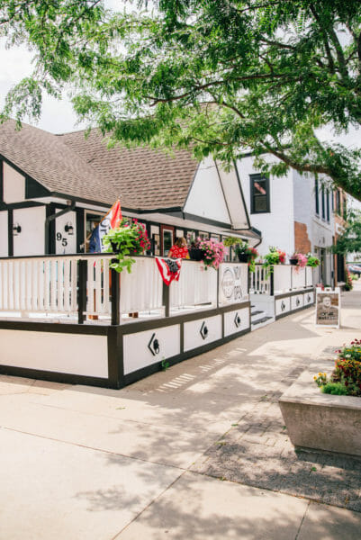White and black store in Czech Village in Cedar Rapids