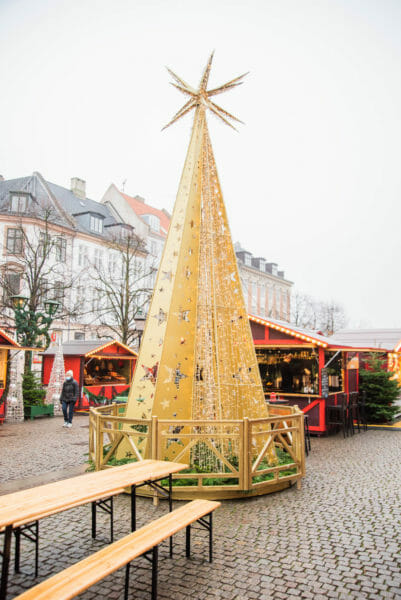 Golden Christmas tree in Copenhagen