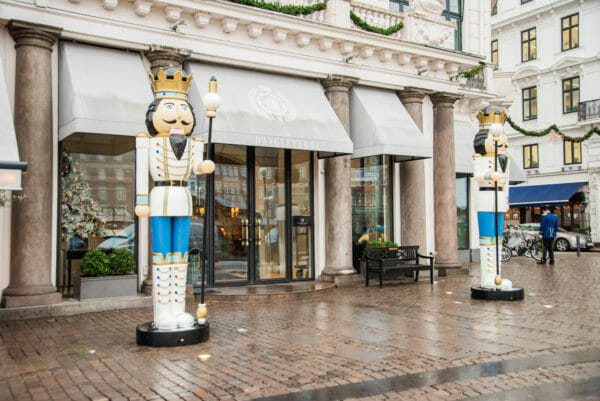Hotel d'Angleterre and nutcracker decorations 