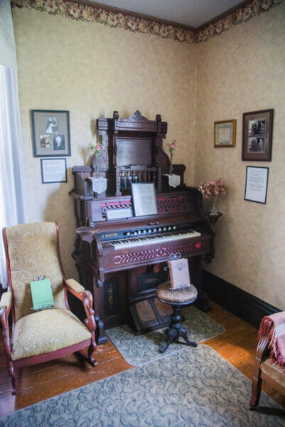 organ at Anne of Green Gables museum on Prince Edward Island