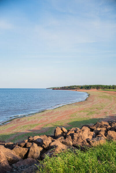 red sand beach on Prince Edward Island